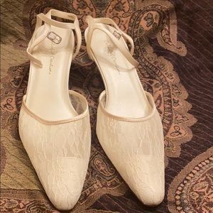 Colorful Creations Andrea Ivory Satin dress shoes